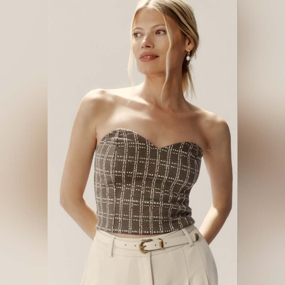 NWT Anthropologie Maeve Strapless Corset Top size M